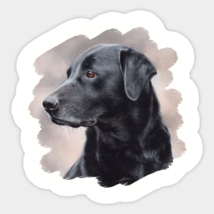 Black Labrador Painting Sticker